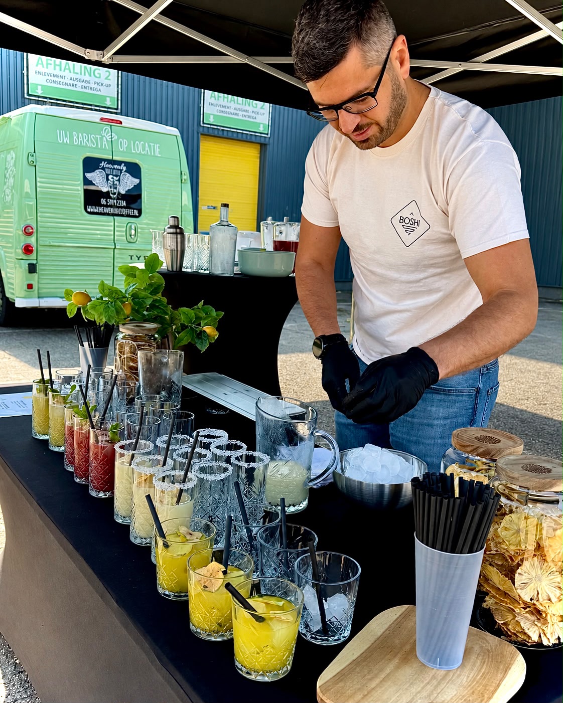 Boshi mocktailbar met verse mocktails op een bedrijfsevent
